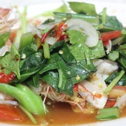ยำคะน้ากุ้งสด