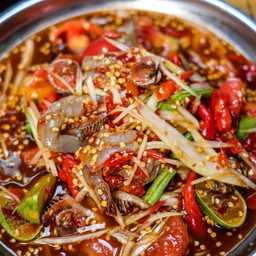 ตำหอยแครงกุ้งสด