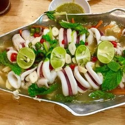 หมึกไข่นึ่งมะนาว