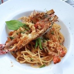 สปาเก็ตตี้กุ้งแม่น้ำ