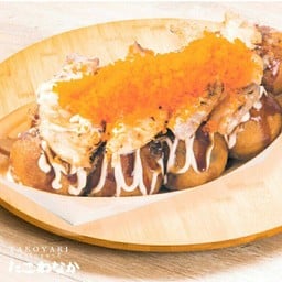 Size XL : ทาโกะยากิ 16 ลูก หน้า แซลมอนย่างไฟ ไข่กุ้ง