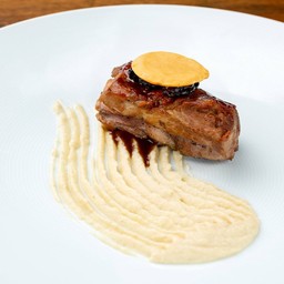 Slow cooked duck leg with vanilla celery root purée