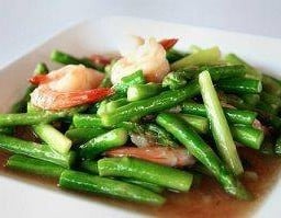หน่อไม้ฝรั่งผัดกุ้ง