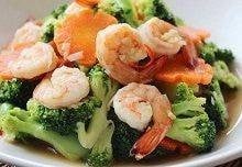 บล็อคโคลี่ผัดกุ้ง