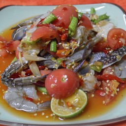 ตำเกาเหลากุ้งสด+ปูม้า