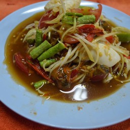 ส้มตำไข่เค็ม+หอยดอง