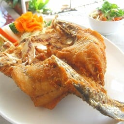 ปลากะพงทอดราดน้ำปลา