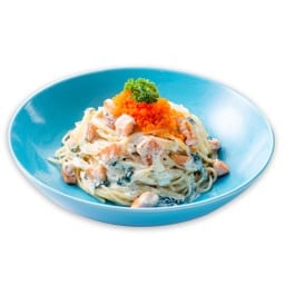 สปาเก็ตตี้ครีมซอสแซลมอนไข่กุ้ง