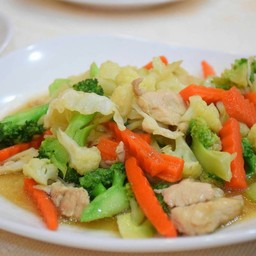 ข้าว+ผัดผักรวมไก่
