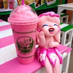 นมชมพู นมสดเย็น