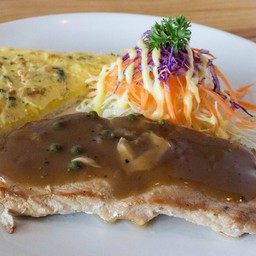 [อร่อยซ่ากับโค้ก] สเต็กหมูนุ่ม +  โค้ก ไม่มีน้ำตาล