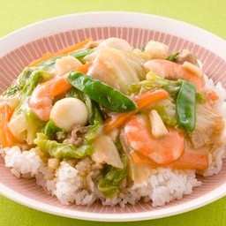 ข้าว+ผัดผักรวมทะเล