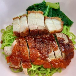 บะหมี่หยกเป็ดย่าง+หมูกรอบ