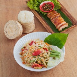 ส้มตำไก่ย่าง ข้าวเหนียว