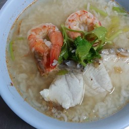 ข้าวต้มกุ้ง+ปลากะพง