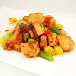 กุ้งผัดซอส XO.