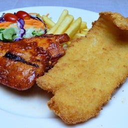 ปลาทอด+ไก่สไปซี่