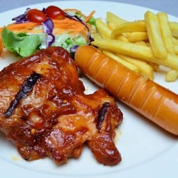 ไก่สไปซี่+ไส้กรอก