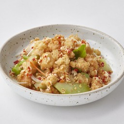 ยำคะน้าฮ่องกงกุ้งฟู