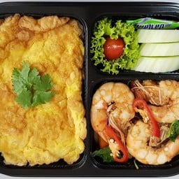 A-204 ข้าว+กะเพรากุ้ง + อาหาร 1 อย่าง(ตามตัวเลือก)