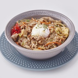 ข้าวหน้าหมูยากินิคุ ไข่ลวก