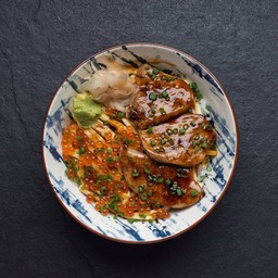 ข้าวหน้าตับห่าน+ไข่ปลาแซลมอน+มิโสะซุป