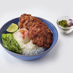 ข้าวหน้าหมุสับปลาเค็มไข่ออนเซ็น