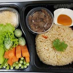 B-102 ข้าวน้ำพริกลงเรือ+หมูหวาน