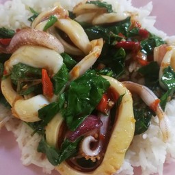 ข้าวกะเพราหมึก