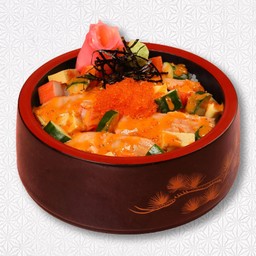 Aburi Salmon Tobiko Chirashi Sushi