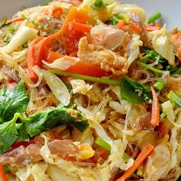 วุ้นเส้นผัดไข่ใส่หมูเป็นกับข้าว