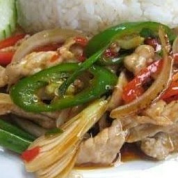 พริกสดราดข้าว