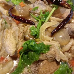 ต้มยำเห็ดโคนใส่กุ้ง