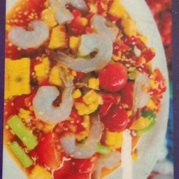 ตำข้าวโพดกู้งดิบ