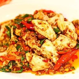 เนื้อปูผัดพริกขี้หนูสวน (s)