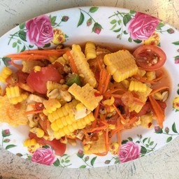 ตำข้าวโพด+ไข่เค็ม