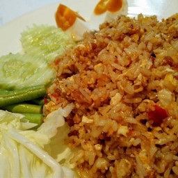 ข้าวผัดน้ำพริกลงเรือ+ไข่เค็ม