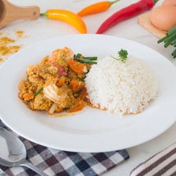 ข้าวกุ้งผัดผงกะหรี่