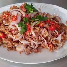 หมูสับผัดปลาเค็มยำ