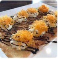 ทิชชู่+วิปครีม+ฝอยทอง+ชอค (Tissue with Golden Thread+Chocolate and Whipped cream)