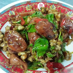กะเพราหมูสับ  กุนเชืยงเป็นกับข้าวผ65