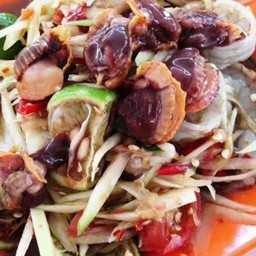 ตำหอยแครงกุ้งสด