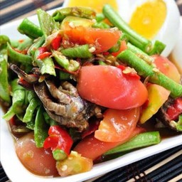 ตำถั่วฝักยาวปลาร้าไข่ต้ม
