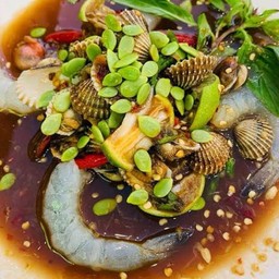 ตำเกาเหลาซีฟู้ดปลาร้า