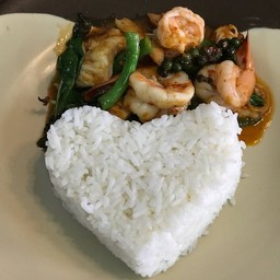 ข้าว+กุ้งผัดพริกแกง
