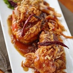 กุ้งใหญ่ราดซอสมะขาม ครึ่งโล