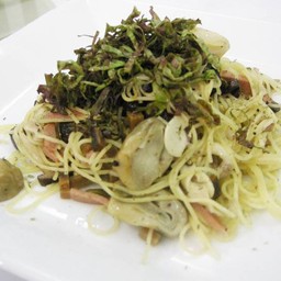 สปาเก็ตตี้แฮมเห็ดพริกกระเทียม