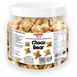 ขนมปังหมีสอดไส้ครีมช็อกโกแลต 400กรัม (กระปุก)