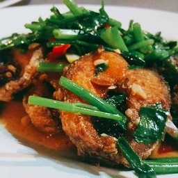 ปลาช่อนผัดคื่นช่าย
