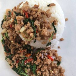 กะเพรานินจา ตลาดบัวทอง